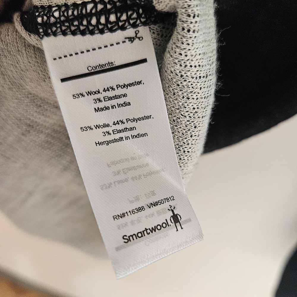 New! Vans x Smartwool Base Layer Shirt Men S Black Grey Long Sleeve Wool Blend - Picture 6 of 10